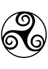 Coloring pages Celtic symbol - spiral triskele