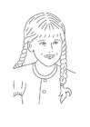 Coloring pages girl with braided hair