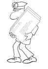 Coloring pages postman on roller blades