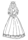 Coloring pages princess with flowers