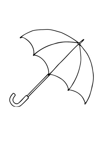 Coloring page 01b.umbrella - open