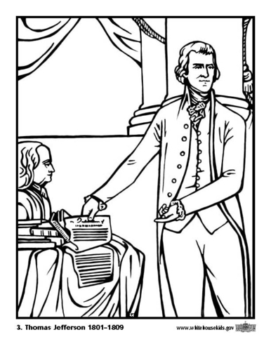 Coloring page 03 Thomas Jefferson