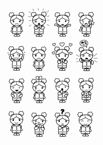 Coloring page 16 emotions