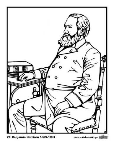 Coloring page 23 Benjamin Harrison
