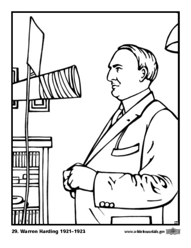 Coloring page 29 Warren Harding