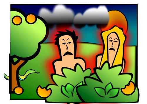 Adam and Eve sad