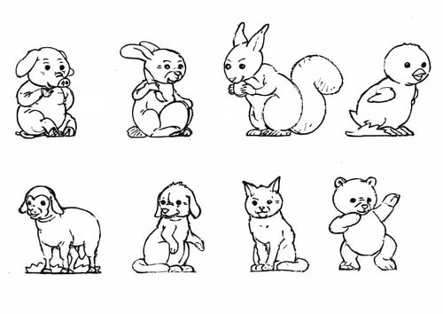 Coloring page animals - collection