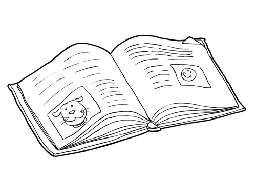 Coloring page Book - Read