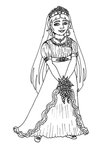 Coloring page bride