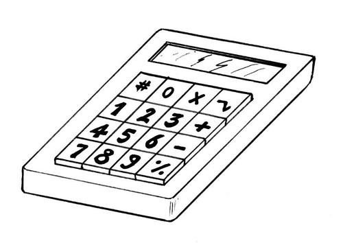 Coloring page CALCULATOR - img 8778.