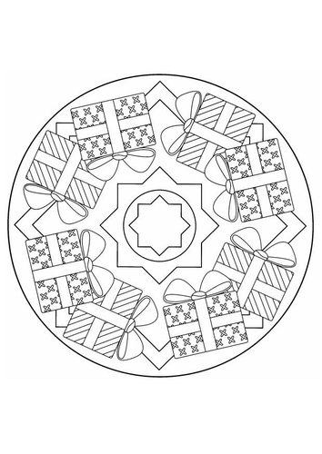 Coloring page christmas mandala