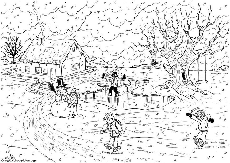 Coloring page 01 Winter