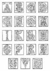 Coloring pages 01a. alphabet end of 15th century
