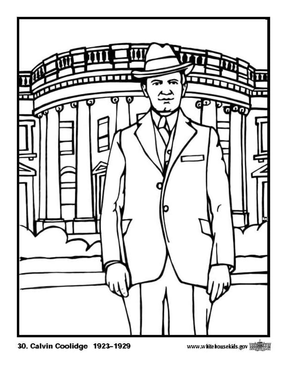 Coloring page 30 Calvin Coolidge
