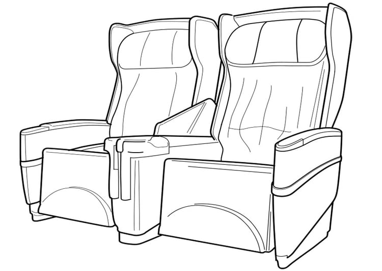 Coloring page airplane seats