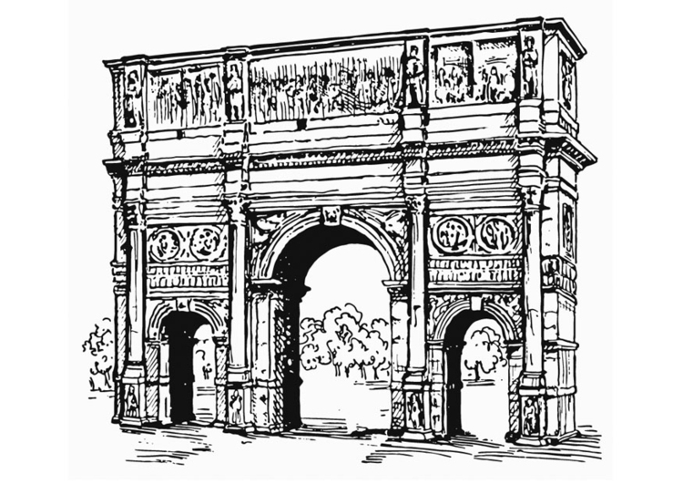 Coloring page Arc of Constantine, Rome