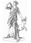 Coloring pages Artemis, godess of greek mythology