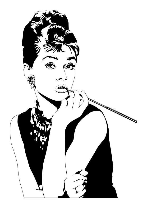 Coloring page Audrey Hepburn audrey hepburn color melody gardot