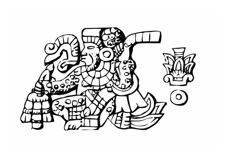 Coloring page aztec burial
