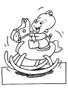 Coloring pages baby on hobbie horse