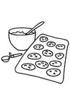Coloring pages baking cookies