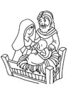 Coloring pages Birth of Jesus