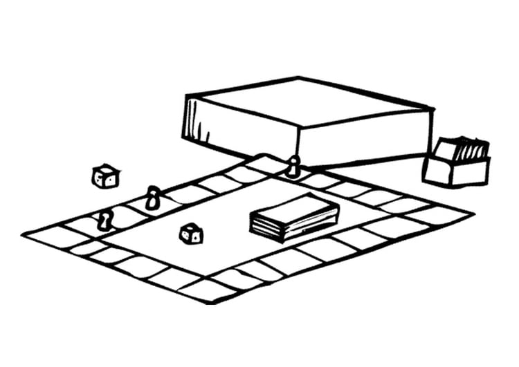 Coloring page board game