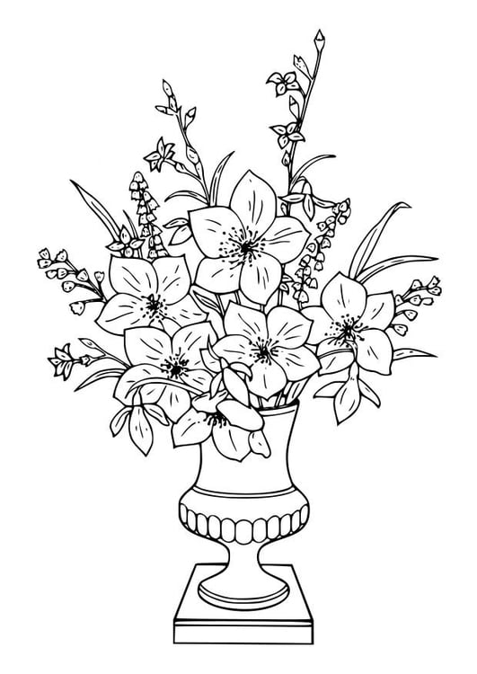 Coloring page Bouquet of Lillies