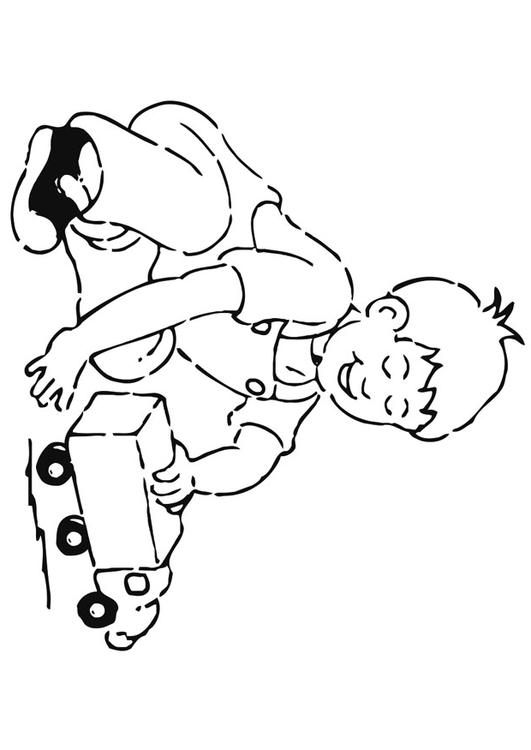 boy with toy car