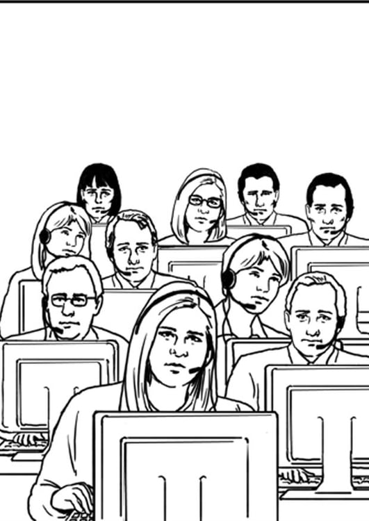 Coloring page call center
