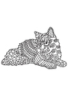 Coloring pages cat is resting