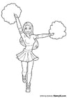 Coloring pages cheerleader