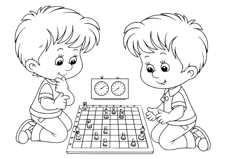 Coloring page chess 2