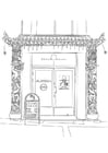Coloring pages Chinese restaurant
