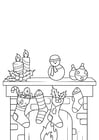 Coloring pages Christmas decorations with Christmas stocking