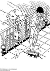 Coloring pages cow stall