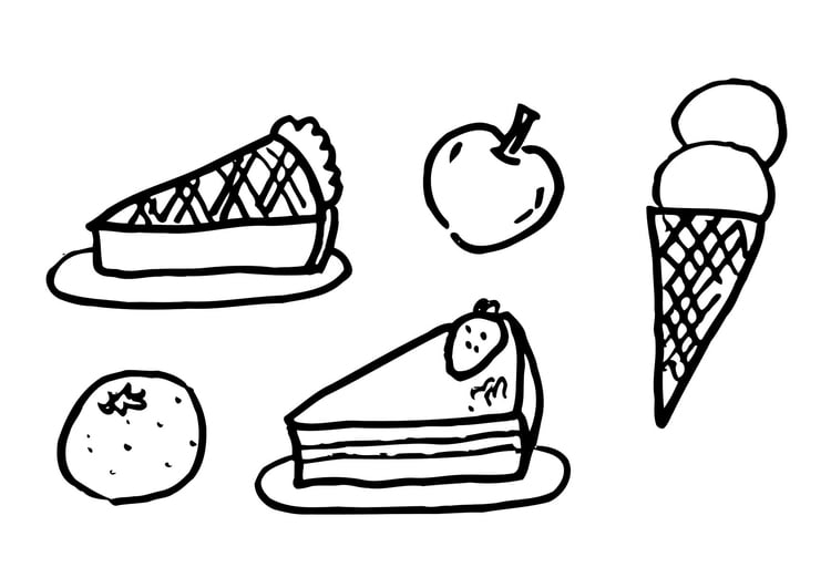 Coloring page dessert