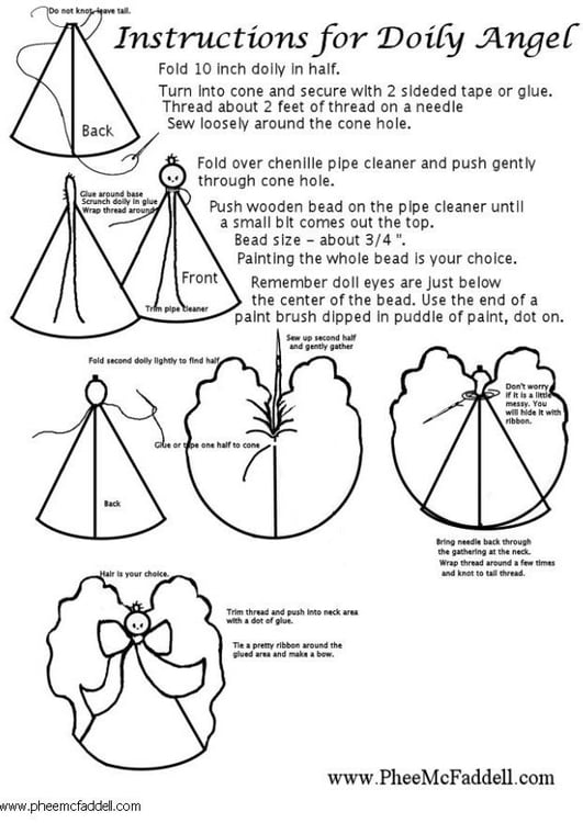 Coloring page Doily angel