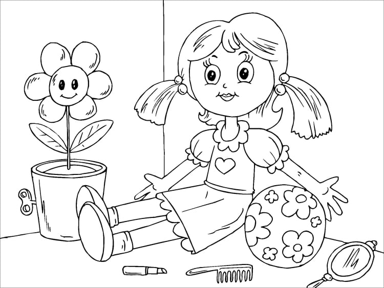 Coloring page doll
