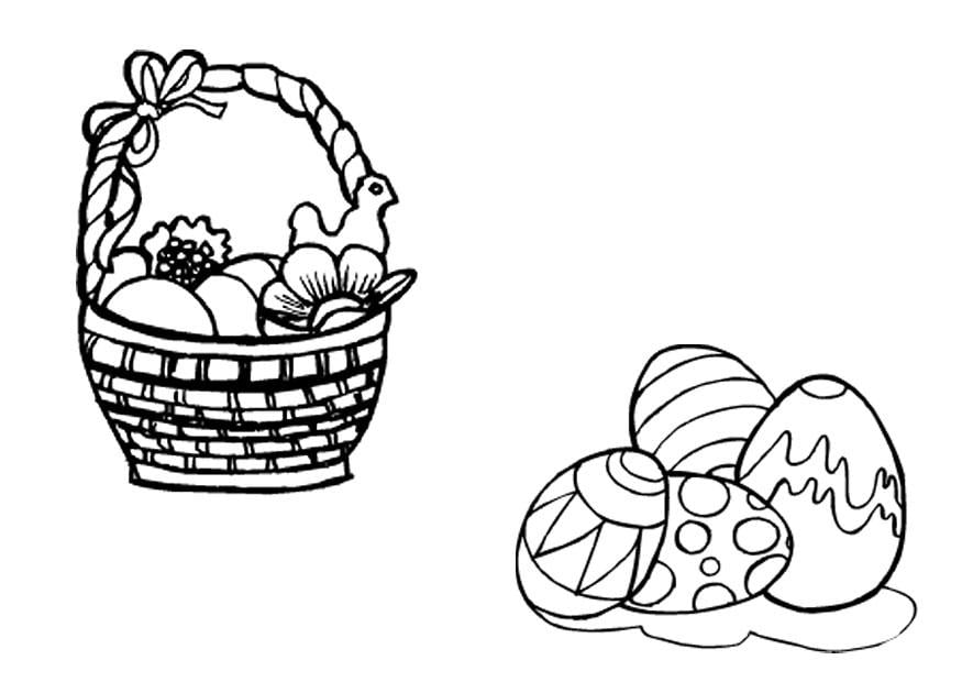 easter eggs colouring pics. Coloring page Easter basket