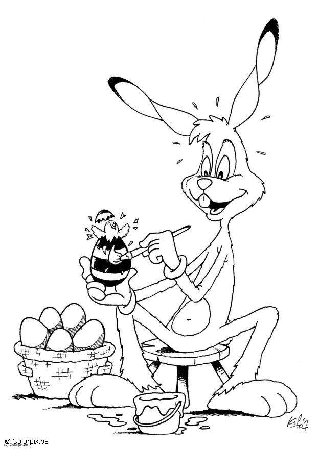 easter eggs colouring sheets. Coloring page Easter bunny