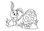 Coloring pages Easter bunny with easter egg