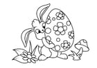 Coloring pages Easter bunny with easter egg