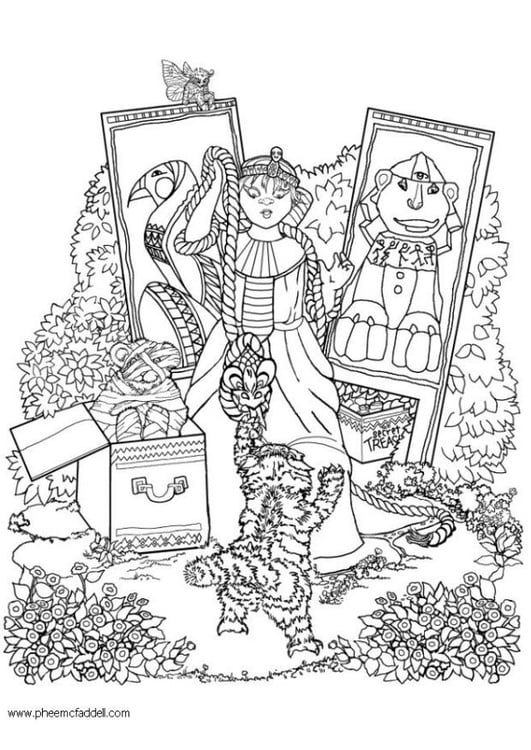 Coloring page egyptian toys