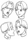 Coloring pages expressing emotions