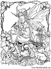 Coloring pages fairyin the woods