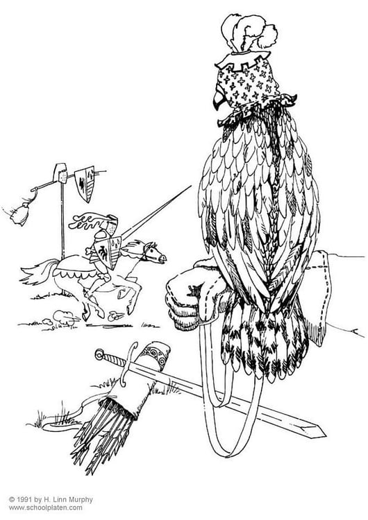 Coloring page falconer