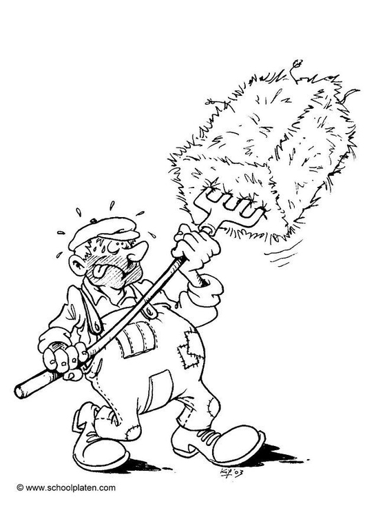 Coloring page farmer1
