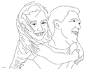 Coloring pages father and daughter