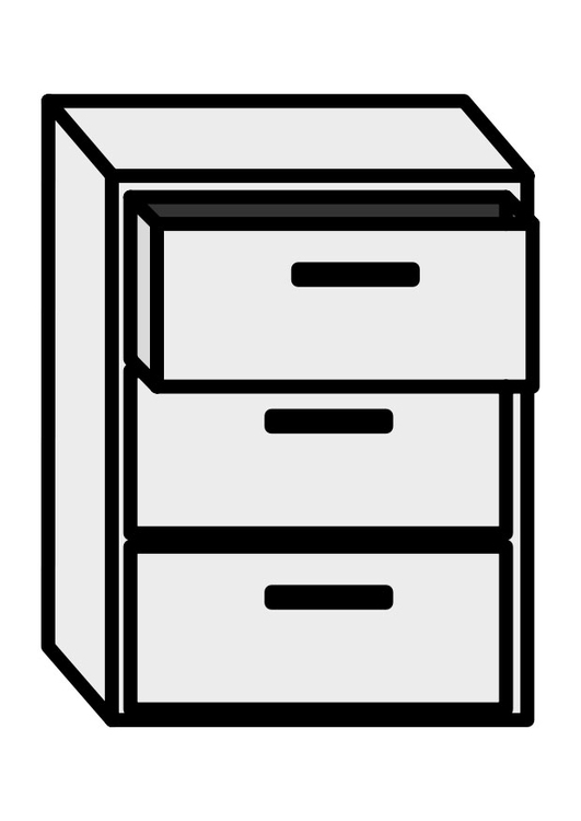 Coloring page filing cabinet